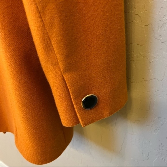 Oleg Cassini Vintage orange wool blend blazer jacket, doublebreasted buttons, M - Picture 7 of 14